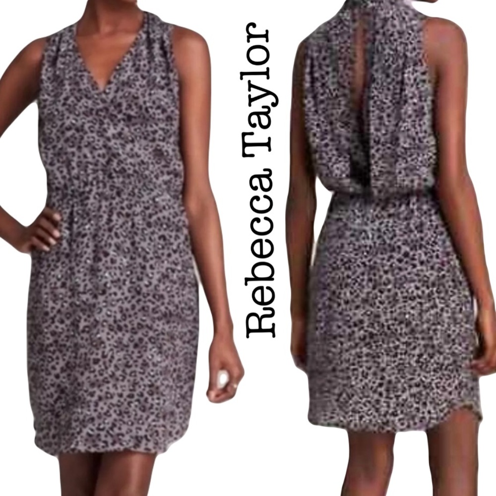 Rebecca Taylor Silk Cheetah Print Dress Size 2